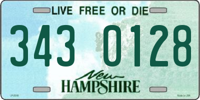 NH license plate 3430128