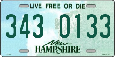 NH license plate 3430133