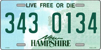 NH license plate 3430134