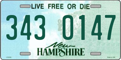 NH license plate 3430147