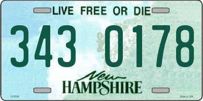 NH license plate 3430178