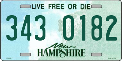NH license plate 3430182