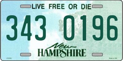 NH license plate 3430196