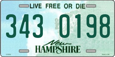 NH license plate 3430198