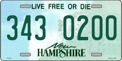 NH license plate 3430200