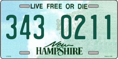 NH license plate 3430211