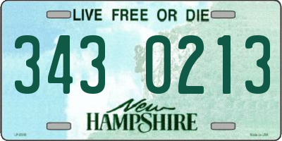 NH license plate 3430213