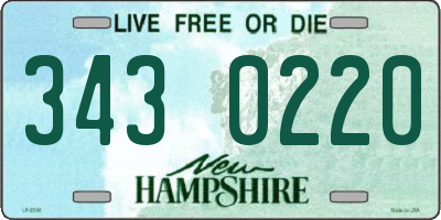 NH license plate 3430220