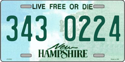 NH license plate 3430224