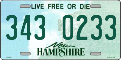 NH license plate 3430233