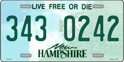 NH license plate 3430242