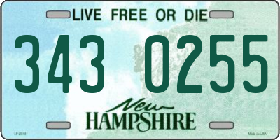 NH license plate 3430255