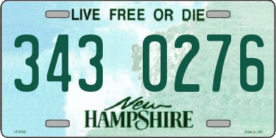 NH license plate 3430276