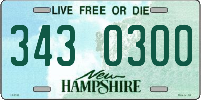 NH license plate 3430300