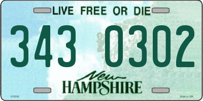 NH license plate 3430302