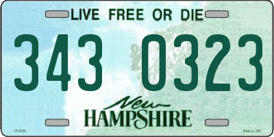 NH license plate 3430323