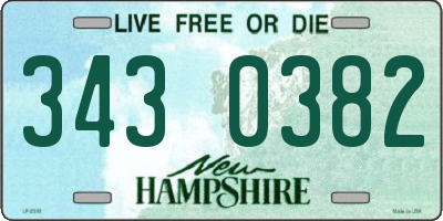 NH license plate 3430382