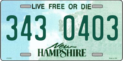 NH license plate 3430403