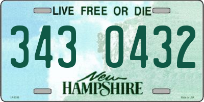 NH license plate 3430432