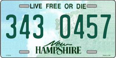 NH license plate 3430457