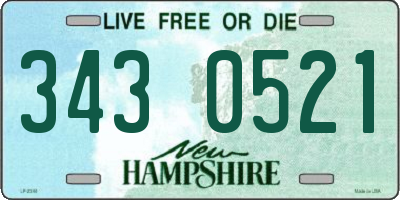 NH license plate 3430521