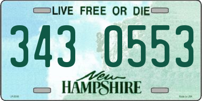 NH license plate 3430553
