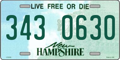 NH license plate 3430630