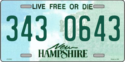 NH license plate 3430643