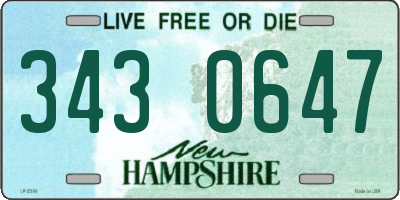NH license plate 3430647
