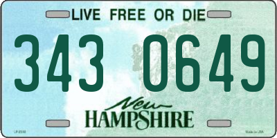NH license plate 3430649