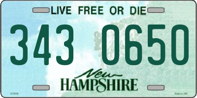NH license plate 3430650