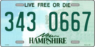 NH license plate 3430667