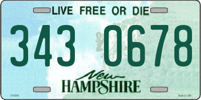 NH license plate 3430678