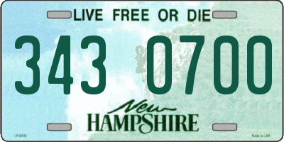 NH license plate 3430700