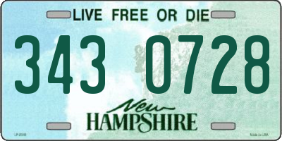 NH license plate 3430728