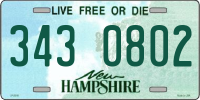 NH license plate 3430802