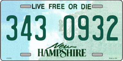 NH license plate 3430932
