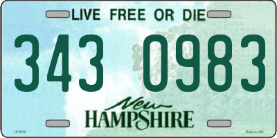 NH license plate 3430983