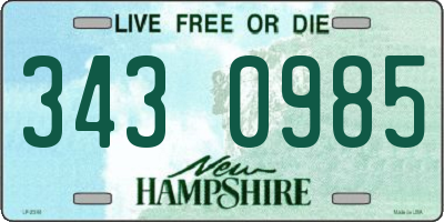 NH license plate 3430985