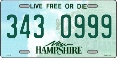 NH license plate 3430999