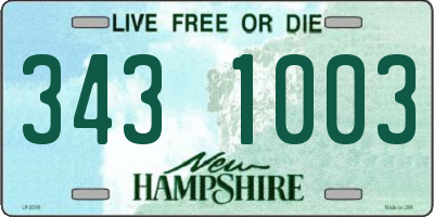 NH license plate 3431003