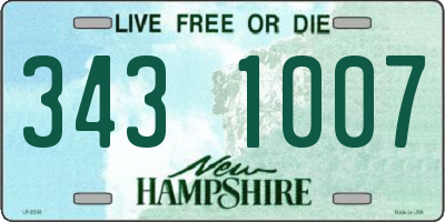 NH license plate 3431007