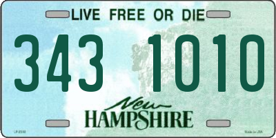NH license plate 3431010