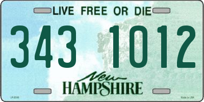 NH license plate 3431012