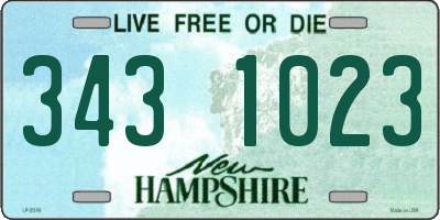 NH license plate 3431023