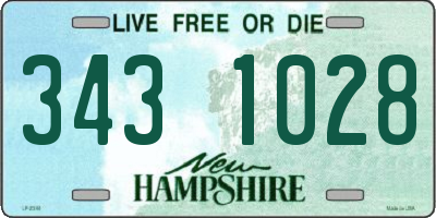 NH license plate 3431028