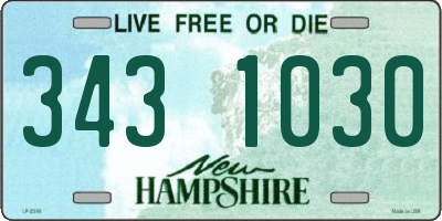 NH license plate 3431030