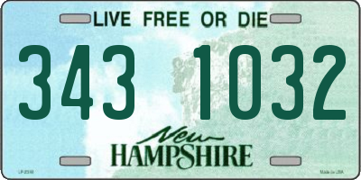 NH license plate 3431032