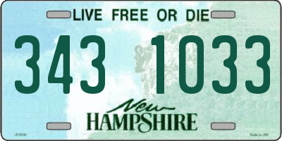 NH license plate 3431033