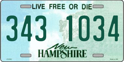NH license plate 3431034